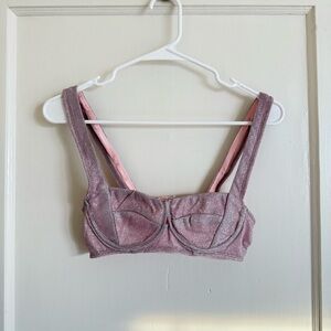 White Fox Boutique Glittery Pink Bralette